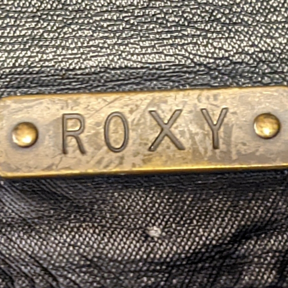 Roxy black faux leather distressed purse with buckles. - Picture 8 of 8